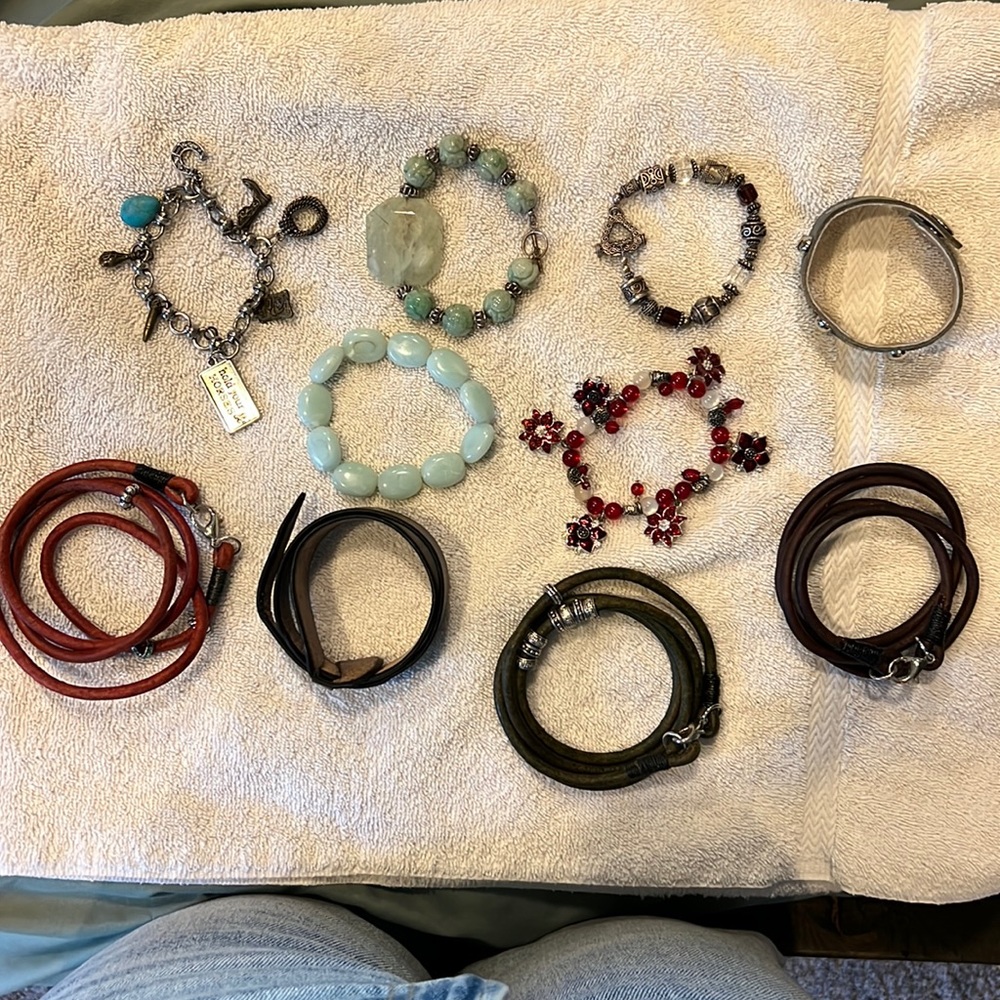 Bracelet LOT!! Lots of custom leather pieces